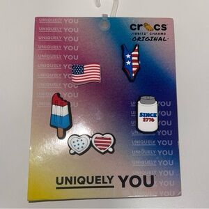 Crocs Jibbitz Charms Uniquely You 5 Pack America Flag  July 5  New In Pack